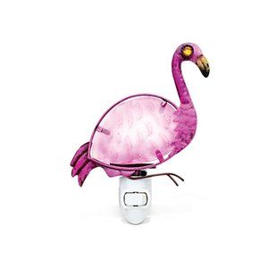 Flamingo Handcraft Art Glass and Metal Decorative Night Light